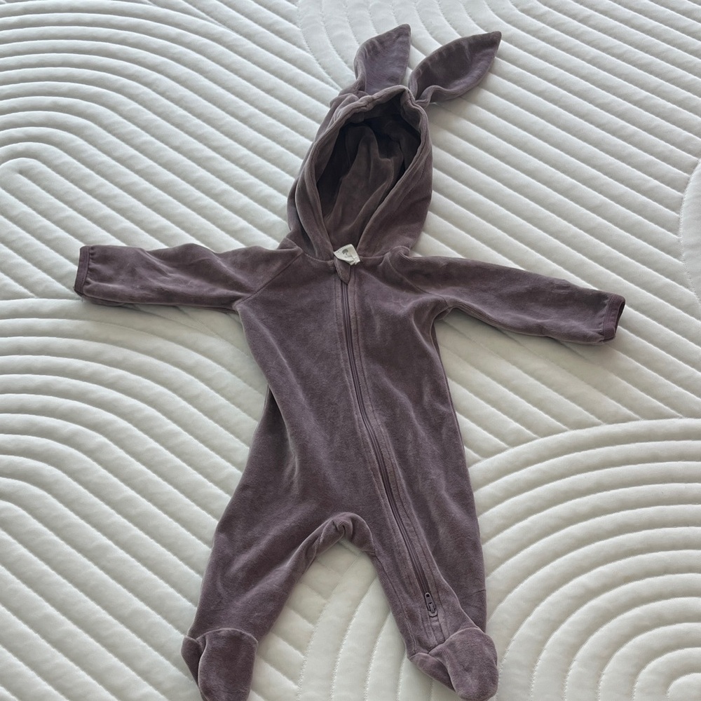kate quinn Mauve Bunny-Ear Footed One-Piece